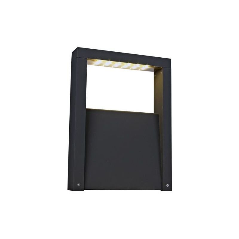 Borne potelet exterieur led 6W anthracite 400x300x60mm lumière chaud 3000K 600lm 230V IP44 mera arlux
