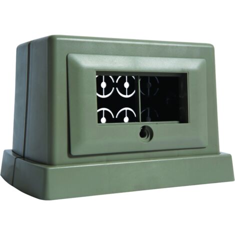 Borne pour 4 prises 45x45 pour AK grise HAGER AKT445