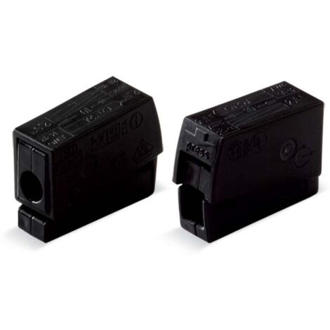 Borne pour luminaires WAGO 224-104 flexible: 0.5-2.5 mm² rigide: 0.5-2.5 mm² Nombre de pôles: 2 noir 100 pc(s) D58044