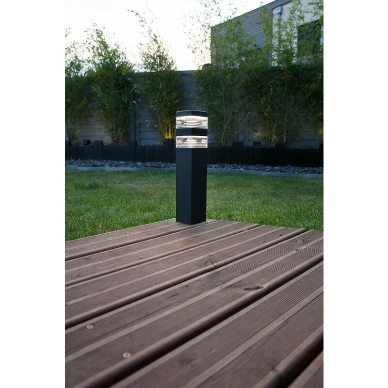 Borne Pyramide Inox 32 led smd 9W 40cm Lumihome blanc-neutre-4000k - noir