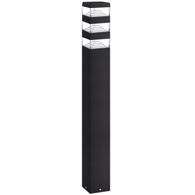 Borne pyramide noire LED 80 cm - 1500 lumens - Blanc neutre 4000K