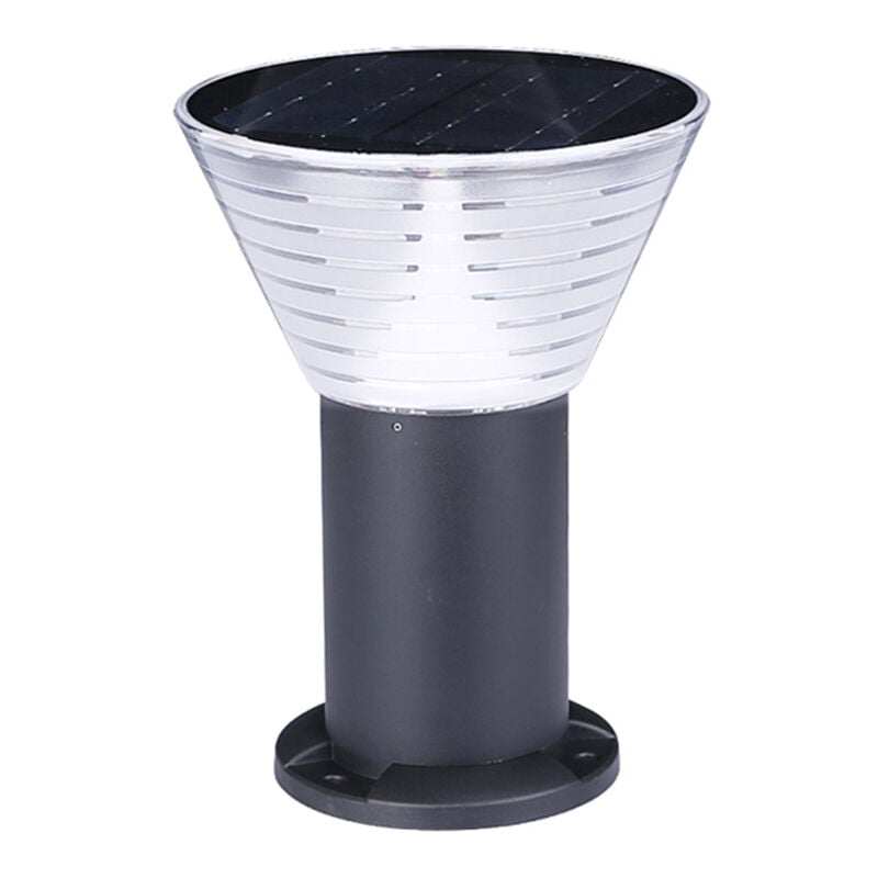 Borne solaire de jardin led, lumière de pelouse solaire, extérieur étanche Aluminium Acrylique Digilamp