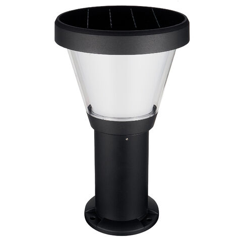 Borne solaire ERGO IP65 LED SMD 4.50W 435lm(250lm)/445lm(250lm) CRI80 3000K/4000K 90º Crépuscule 380mm Noir
