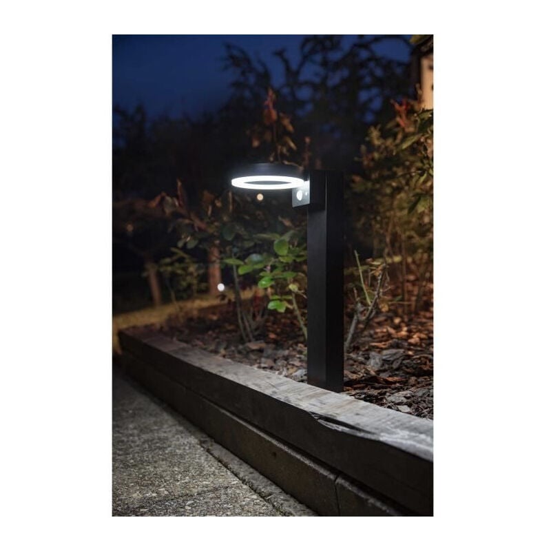 Borne solaire - GALIX - G4590B - Tres éclairante - Inox (option Applique) avec détecteur - H50 cm - 1000 Lumens