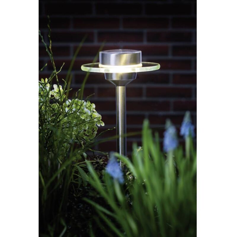 Lampe de jardin solaire Paulmann Ufo 0.2 w acier inoxydable, transparent(e) 55 cm