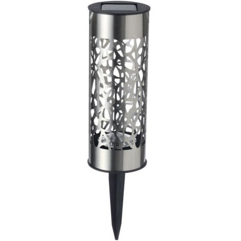 Borne solare in inox GALIX G4445 - Da posare o piantare - H28cm - Bianco caldo