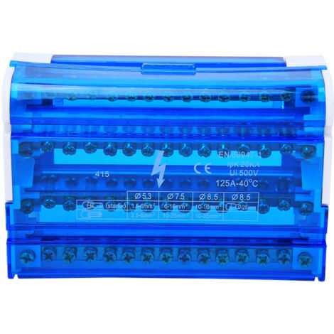 Borne

Boîte de distribution bloc Rail Din monophasé à 4 niveaux avec cache-poussière transparent