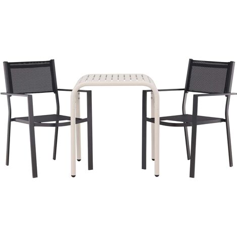 Borneo set de jardin table, 2 chaises beige,noir.