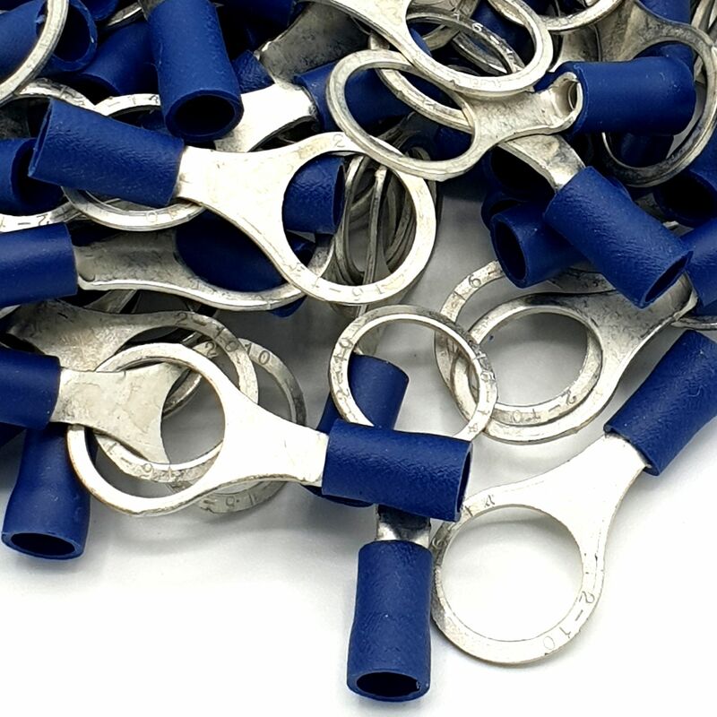 Pepte - Bornes à sertir bleu 100pcs taille de goujon de 10,5 mm