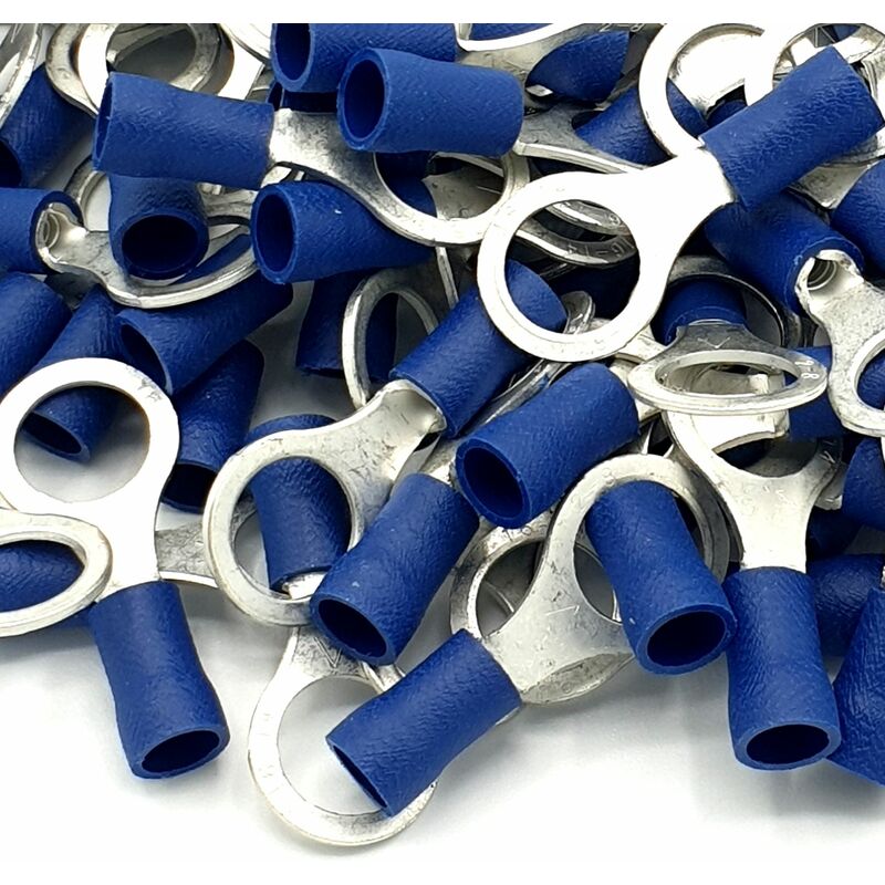 Pepte - Bornes à sertir bleu 100pcs taille de goujon de 8,4 mm