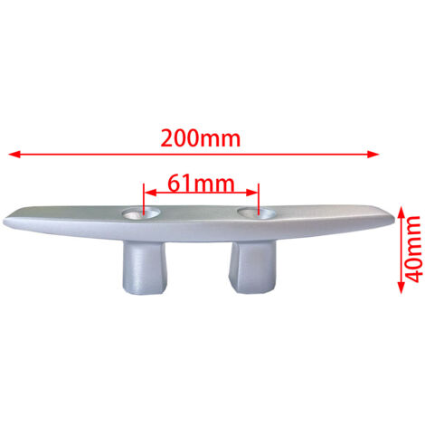 Bornes d'amarrage en aluminium de 8 pouces, bornes d'amarrage plates en forme de corne de bélier avec œillets, quincaillerie marine, accessoires pour yachts.