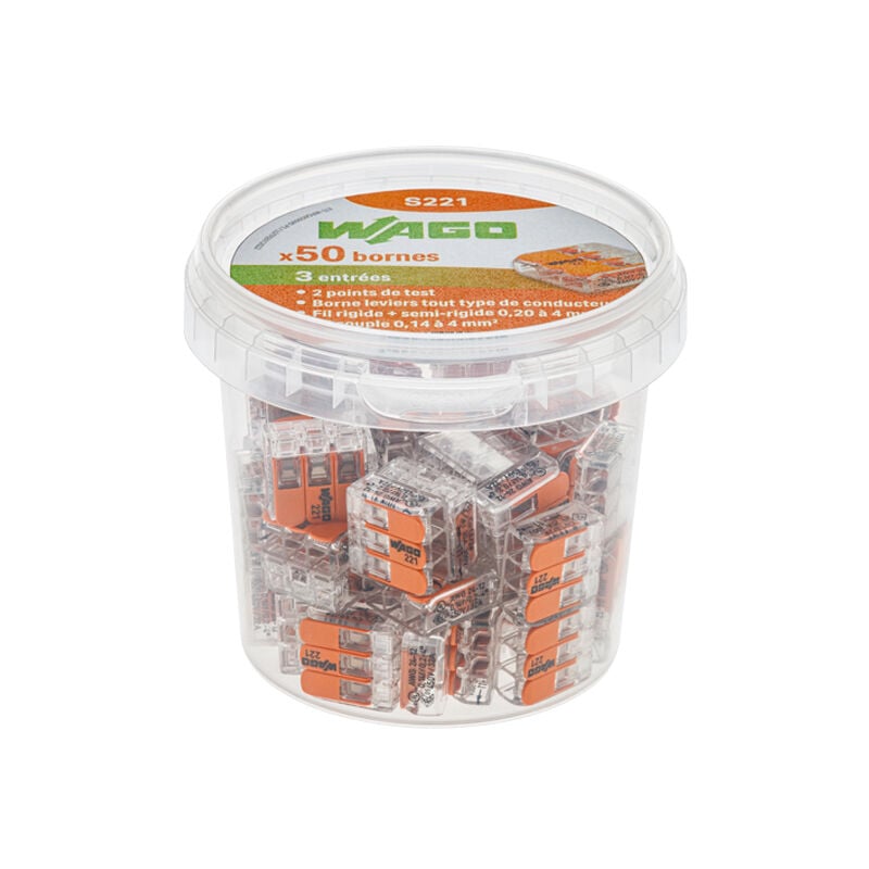 Wago - Bornes de connexion automatique S221 3 entrées par 50