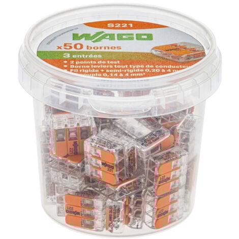 Bornes de connexion automatique S221 3 entrées par 50 - WAGO