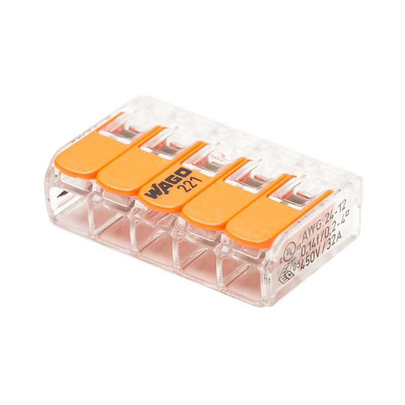 Wago - Bornes de connexion automatique S221 5 entrées par 25