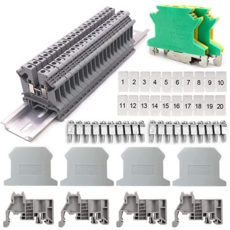 Bornes de Connexion, Borniers sur Rail DIN Compact Bornier Connecteur électrique Automatique Kit de Bornier Universel pour Lautomatisation de Production la Transformation de Circuit