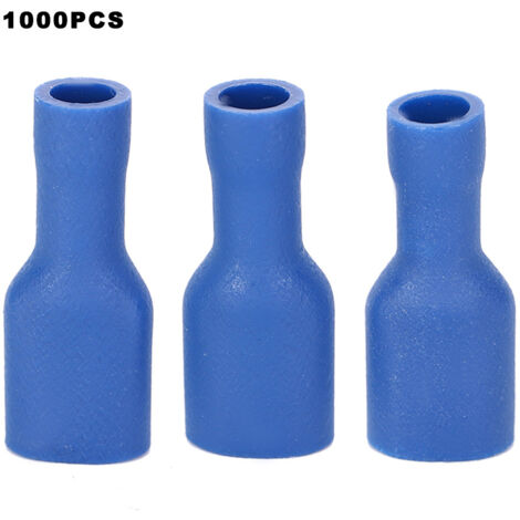 Bornes Femelles Isolées PVC 1000Pcs Bleues FDFD2-250 pour Câblage et Montage Électrique