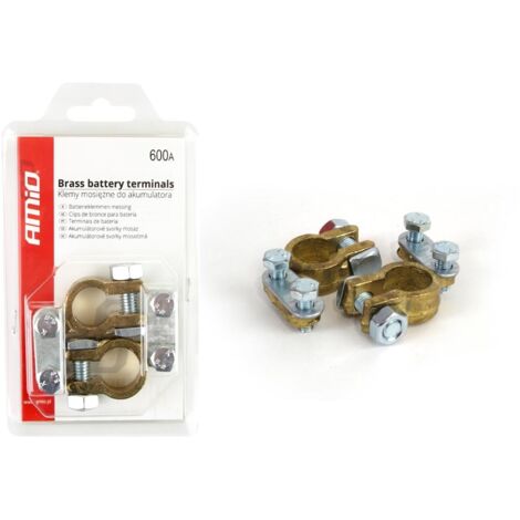 Bornes papillon en laiton pour batterie 600 A, 2 pièces, blister amio-02956