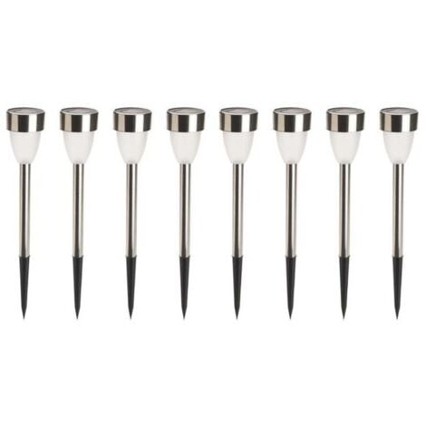 Bornes solaires tulipes blanches - Lot de 8