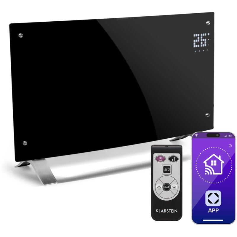 Klarstein - Radiateur Electrique à Faible Consommation d'Energie, 2000W Chauffage Electrique d'Intérieur avec Thermostat, Portable, Chauffage Mural,