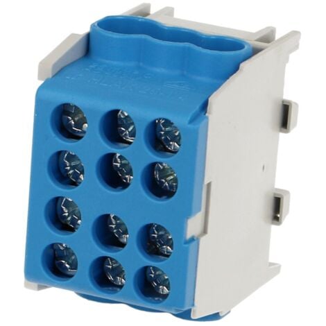 MARKENARTIKEL Bornier bleu enclipsable sur rail DIN pour câble Neutre