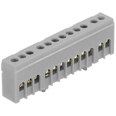 Bornier de phase isolé gris 12 bornes pour câble de 1,5 à 16mm² - rail DIN - MOREK
