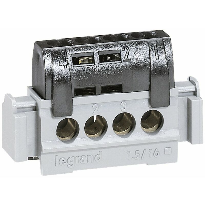 Legrand - bornier de répartition isolé ip 2X phase 4 connexions 1,5 a 16MM² longueur 47MM 26745