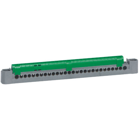 Bornier de répartition isolé IP2X terre 1 connexion 6mm² à 25mm² vert longueur 227mm LEGRAND 404839