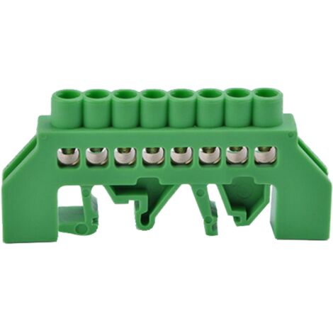 Bornier De Terre En Laiton Isolé 8x10mm² - Fixation Sur Rail Din