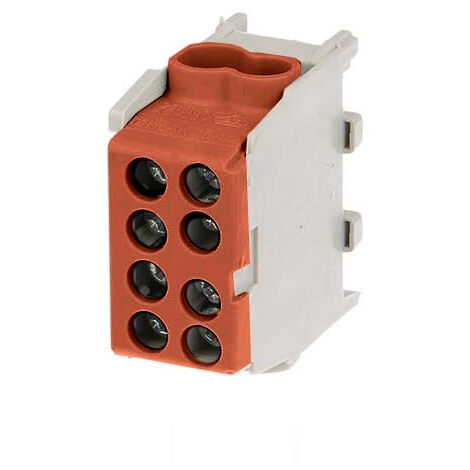 Bornier marron enclipsable sur rail DIN pour câble Phase