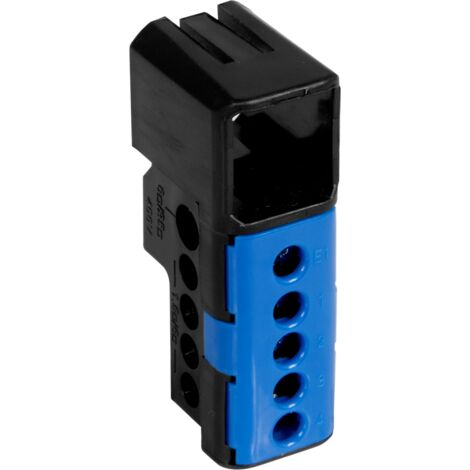 Bornier neutre bleu 5 trous - Debflex