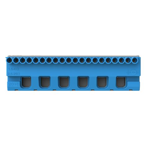 Bornier neutre Mistral 20X4mm²+6X25mm² Rapide et à vis 1SPE007715F9707 ABB 799207