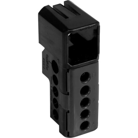 Bornier phase noir 5 trous - Debflex