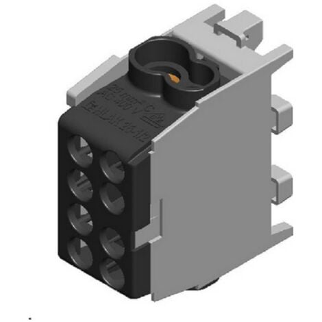 MARKENARTIKEL Bornier Répartiteur Noir - 160A - Cu ou Alu- 4 trous ( 2x35 et 2x25 mm² ) montage rail din