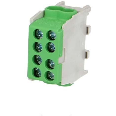 BIS-ELECTRIC Bornier vert enclipsable sur rail DIN pour câble Terre