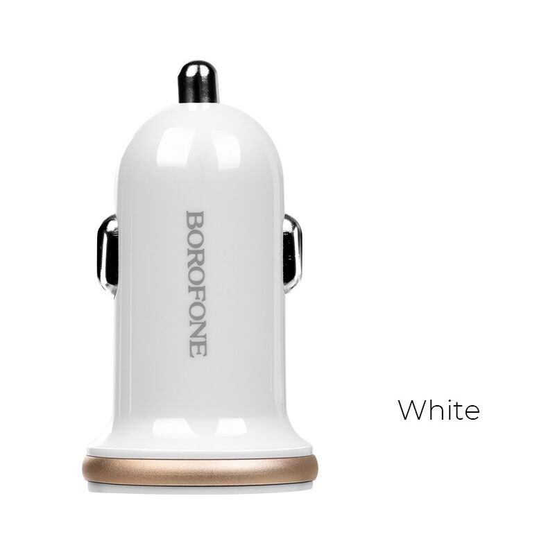 Borofone - 2x chargeur de voiture USB, blanc