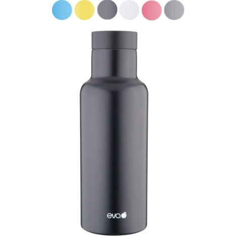 Borraccia in acciaio colorata 450 ml tappo automatico nera