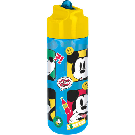 Borraccia Originale Disney Mickey da 540 ml in Ecozen per bambini, lavabile e riutilizzabile con tappo svitabile e beccuccio anti-schizzi