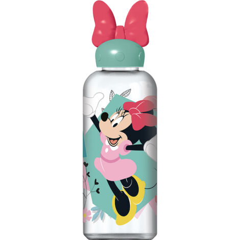 Borraccia Originale Disney Minnie 3D per bambine da 560 ml multicolore, in plastica, con coperchio decorato e con immagini di personaggi della tv.