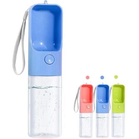 Borraccia per animali domestici, borraccia da viaggio portatile per animali, dispenser d'acqua, realizzata con materiali per uso alimentare (blu)