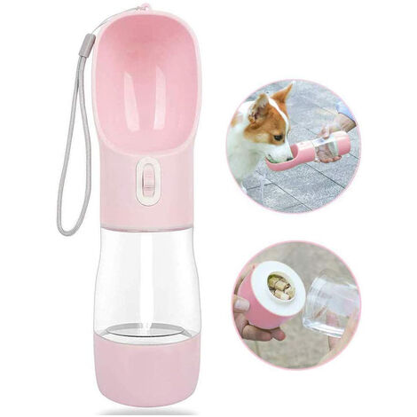 Bottiglia con Dispenser Portatile per Cane e Gatto Borraccia da Viaggio 0.5  lt con Strappo distributore