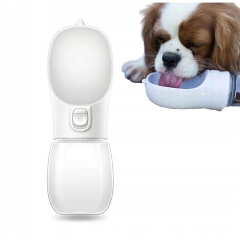 Borraccia portatile per cani e gatti, 350 ml, bianca