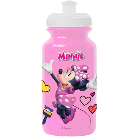 Borraccia rosa per bambine in plastica Disney Minnie Mouse da 380 ml con chiusura antigoccia e banda antiscivolo