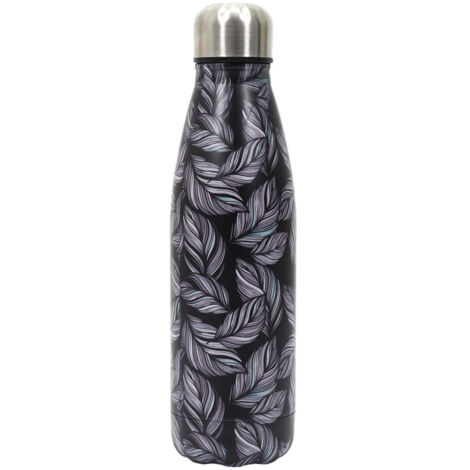 Borraccia termica Flower nera 500ml