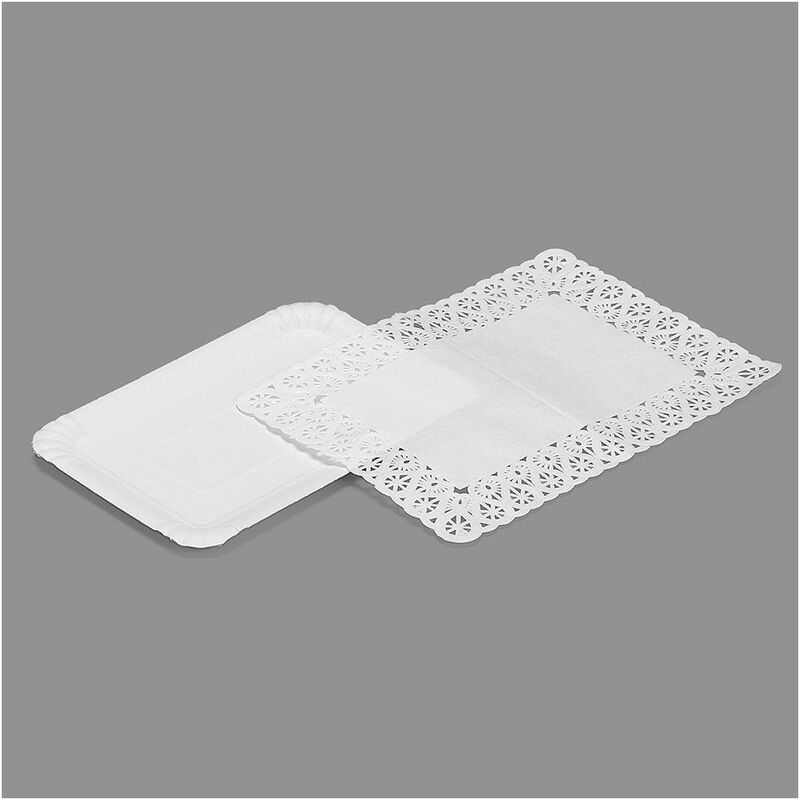 4 sacchetto piatto rettangolare con pizzo 14x21cm
