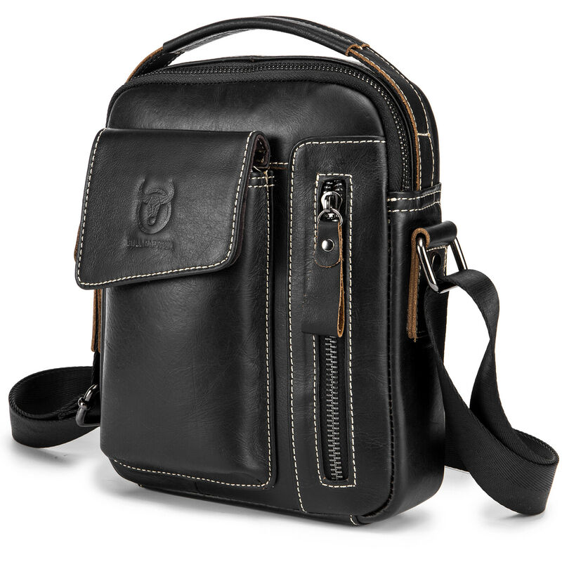 Borsa a tracolla da uomo in vera pelle vintage per...