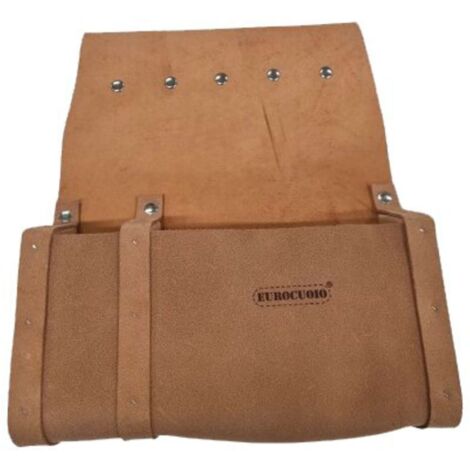 BORSA CARPENTIERE 2 TASCHE + DIVISORI LEGNO - CROSTA BOVINA CM 28X35X7 - 1 pezzo