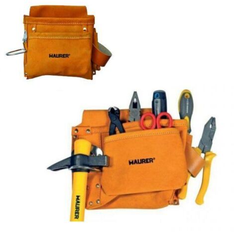 BORSA CARPENTIERE CROSTA 4 TASCHE CON PORTAMARTELLO MAURER - CF. BLISTER
