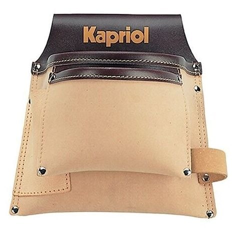 Borsa carpentiere robusta 2 tasche + portamartello in pelle sintetica kapriol