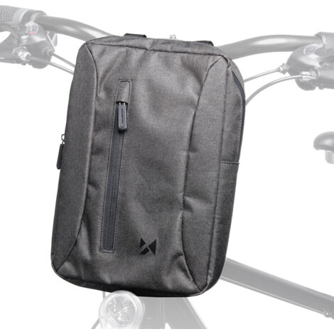 Borsa da bicicletta per tablet, supporto per manubrio, con tracolla, grigia