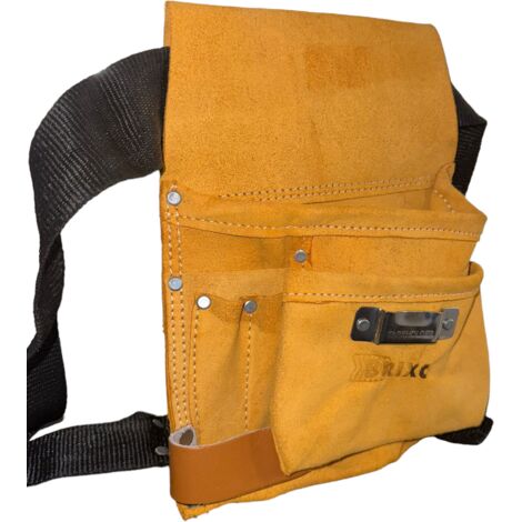 BORSA DA CARPENTIERE BRIXO IN PELLE SCOMPARTO CON CINGHIA E PORTAMARTELLO